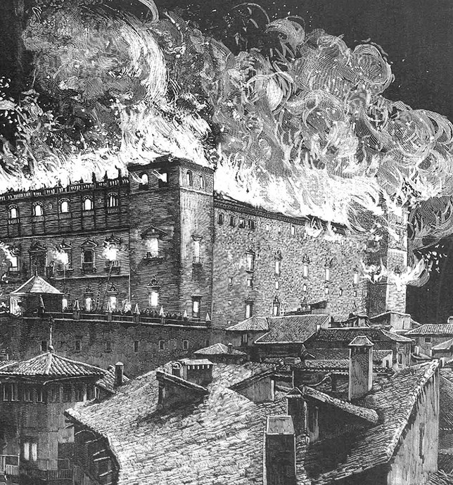 El Alcázar ha ardido en varias ocasiones. 