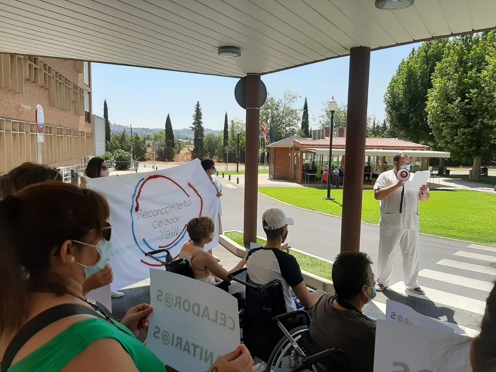 Protestas de los celadores de los cuatro hospitales