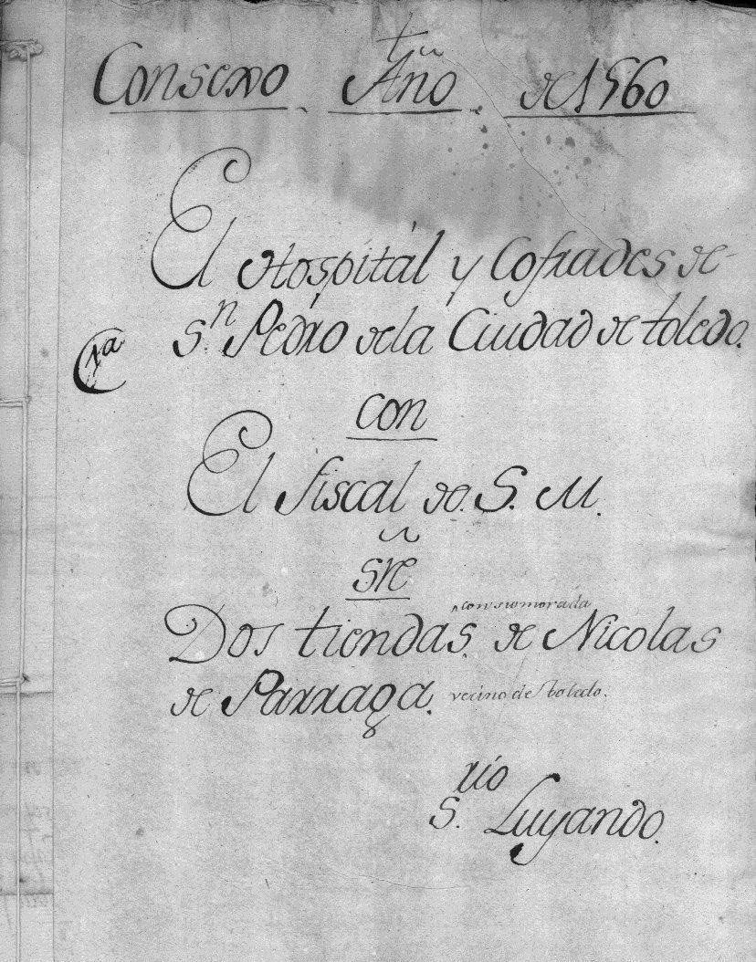 Documento del hospital de San Pedro de Toledo.