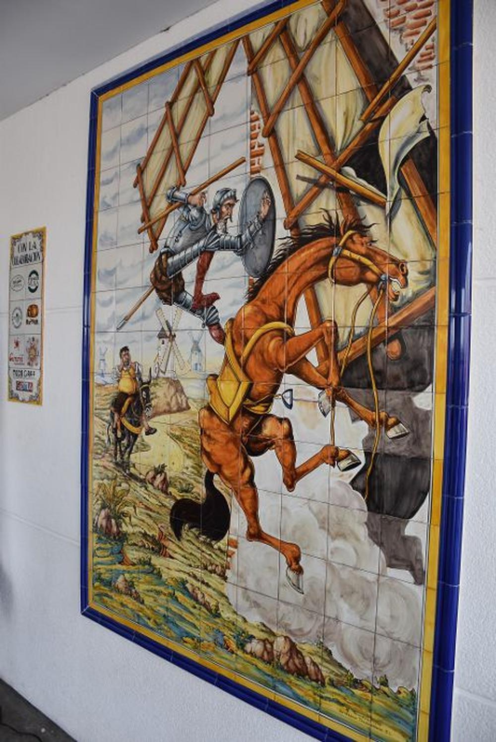 El mural de Don Quijote ya luce en el IES Puerta
