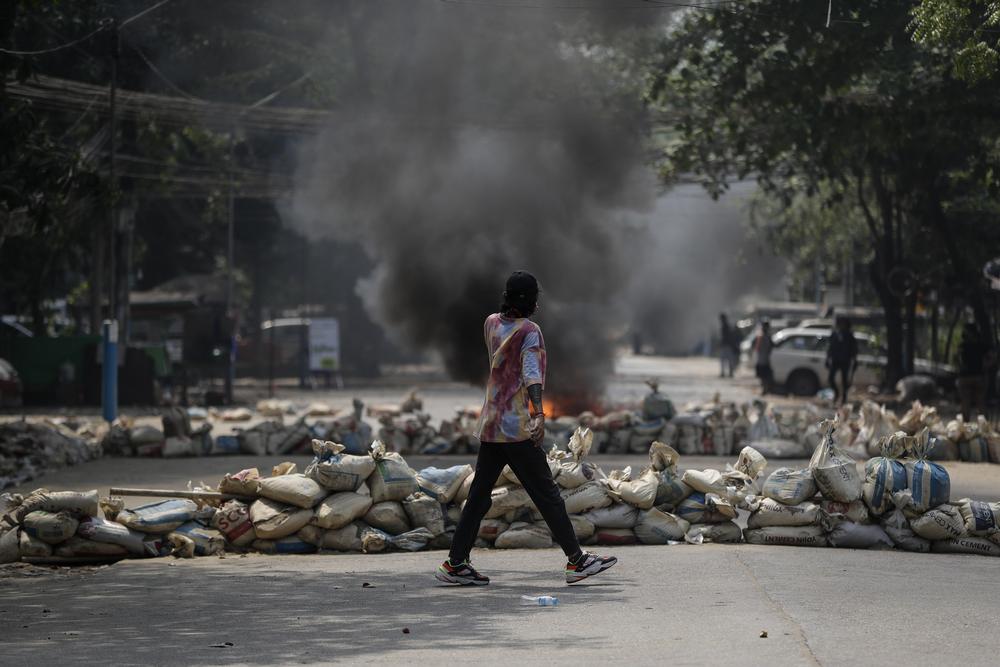 Protest against military coup in Yangon  / STRINGER