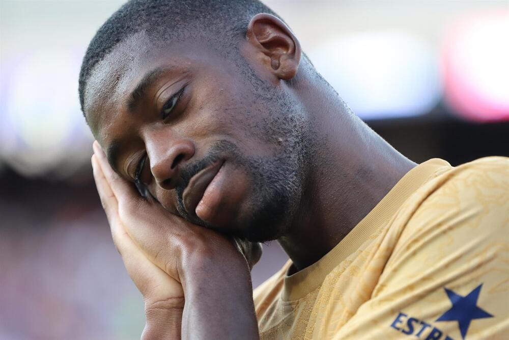 Dembélé celebra un tanto en la gira de Estados Unidos.