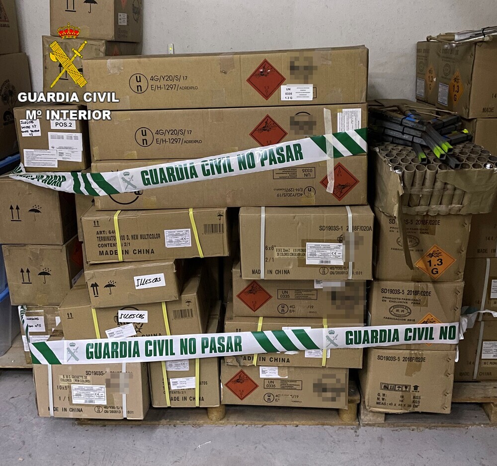 Intervenidos más de 200 kilos de pirotecnia en Illescas