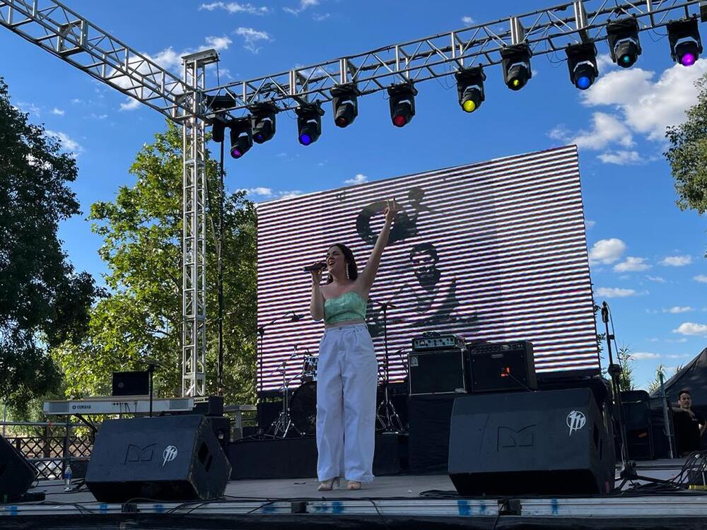 Pilar Moxó actuando en el Festival 'Música por el Tajo'.