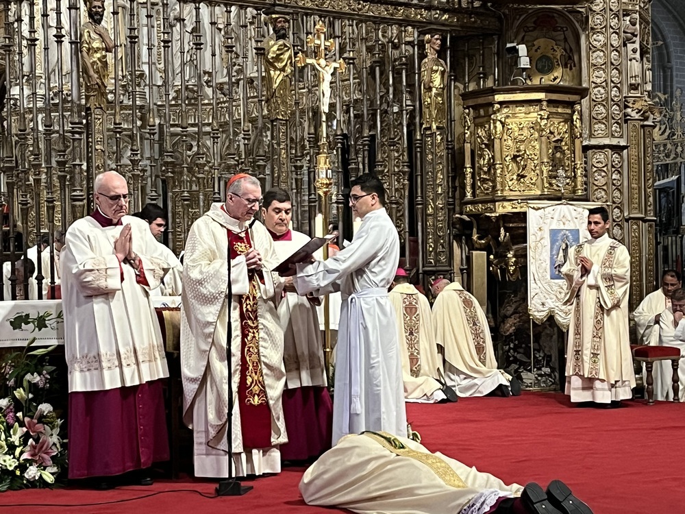 El cardenal Pietro Parolin durante la ordenación episcopal de Arellano.
