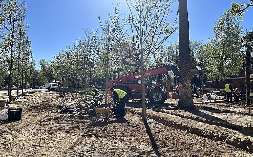 Distintos aspectos de las obras, en la mañana de este martes.