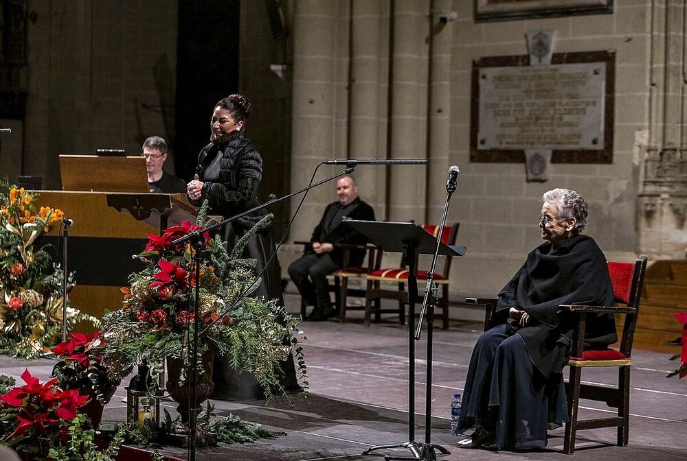 Los cuatro intérpretes, en un momento del concierto.