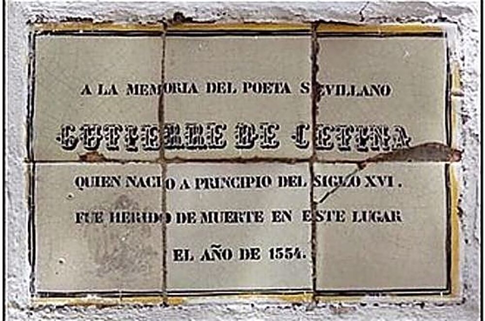 El autor murió en Puebla de los Ángeles, entonces Nueva España, hoy, México, donde pervive esta inscripción. 