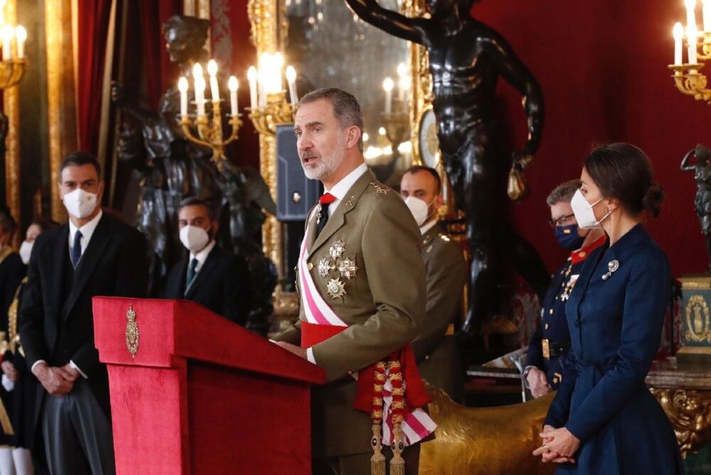 Archivo - El Rey Felipe VI y la Reina Letizia durante la Pascua Militar 2022