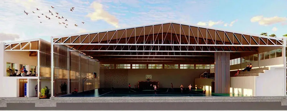 Maqueta del proyecto de remodelación de la Escuela de Gimnasia.