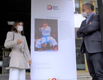 Sandra Sánchez en una exposición del CSD