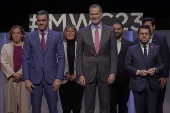 El Rey, Sánchez y Aragonès inauguran el MWC