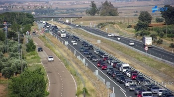 Tráfico intenso en la A-5 a su paso por la provincia de Toledo